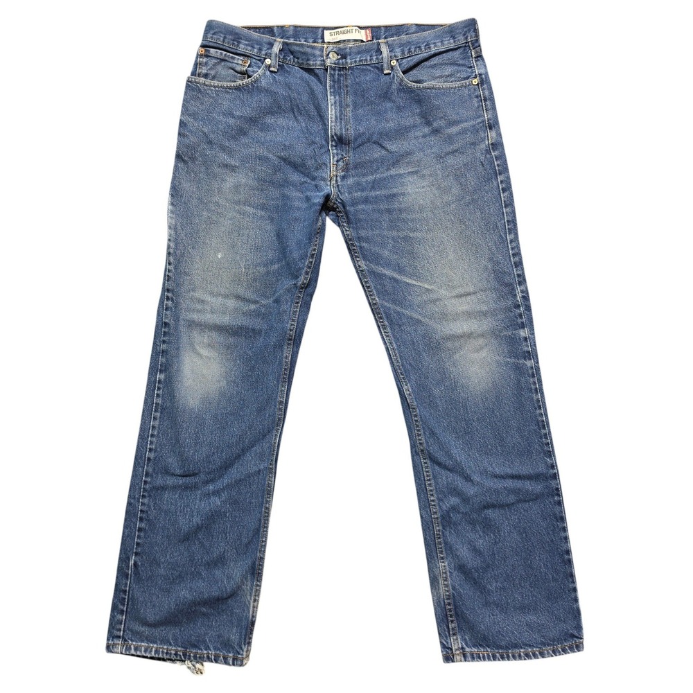 Y2K Grunge Skater Distressed Straight Fit 505 Jeans Mens 38x32 Blue Levis